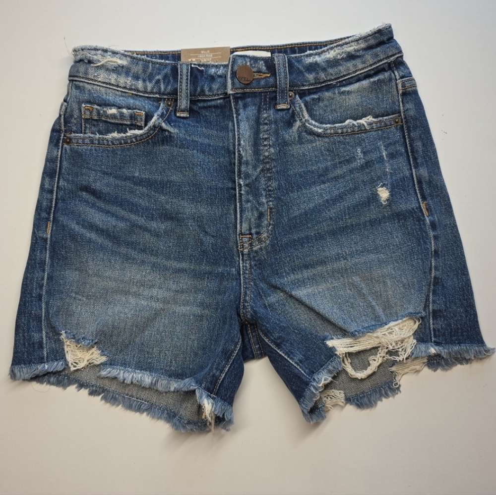 BKE Billie High Rise Slim Fit Cutoff Jean Shorts Sz 24 Distressed NWT